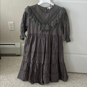 Noralee grey lace trim dress